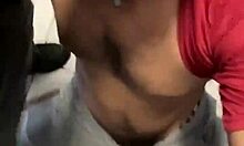 three guys crowd bathroom stall for sneaky hand grabs