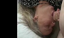 Chubby blonde milf wife POV deepthroats cock vibrates pussy fingers self to orgasm swallows cum