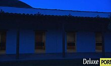 Cowboy rams smoking blonde teen pussy outdoors hard