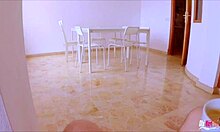 stepson sneaks fucks hot stepmom on sofa while dad’s away but she finds out