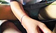 hurried indonesian teen handjob before late school rush