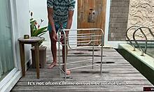 Huge Tits Brunette Pays Repairman With Pussy Fuck Then Cumwalks Street Dripping Facial Cum