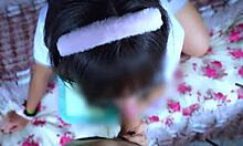 mexican schoolgirl alone gets surprised by hard visitor