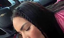 Teen caught giving blowjob in car during daylight