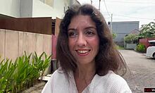 Huge Tits Brunette Pays Repairman With Pussy Fuck Then Cumwalks Street Dripping Facial Cum