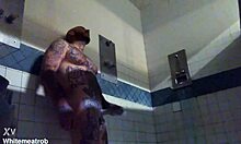 Prison solo big cock tattooed guy masturbates wet handjob to massive cumshot close-up hardcore