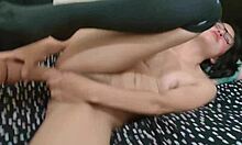 petite college mexican goth gf films herself riding huge 9-inch dildo cock solo