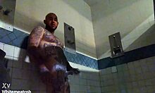 Prison solo big cock tattooed guy masturbates wet handjob to massive cumshot close-up hardcore