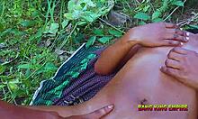 stepsis bends over bush for friend's monster cock creampie