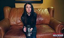 olyssia and ryann suck each other's muffs then share a throbbing cock hungrily