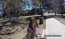 broke redhead teen 18+ babe sucks and fucks quick on tennis court