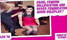 Femdom doll stays still for brutal fisting cage humiliation roleplay
