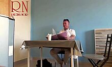 naked curvy waitress lets restaurant guest devour from her navel teasingly