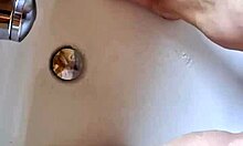 Chubby german mature washes dirty barefoot feet fetish style in the bathtub