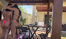 Beach house review with brazilian latina brunettes turns into wild interracial party orgy – nerdy amateurs gone crazy