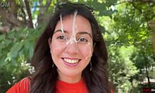 Stranger Public Blowjob Ends in Crazy Cumwalk Facial Cumshot