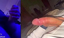 whoa, check out this massive cock she's stroking and sucking solo at home