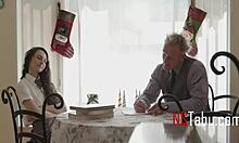 Teen Student In Uniform Bent Over For Hard Doggystyle Lessons Christmas Break