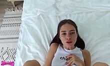 Skinny Brunette Teases In Sexy Lingerie