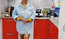 Delhi Stepsister Fucks Brother Big Cock Kitchen Shaved Pussy Desi