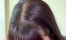 petite latina gags on cock in pov 69 then gets throatpied rough doggystyle cum swallow