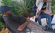 cuckold buddy fucks my riding wife cowgirl while i cumshoot on them both!