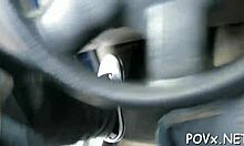 Nasty small-titted teens suck and fuck rough in nature pov