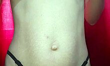 Petite shaved prostitute rubs tiny tits horny in amateur vid