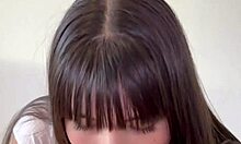 petite latina gags on cock in pov 69 then gets throatpied rough doggystyle cum swallow