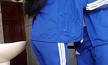 schoolgirl caught in bathroom bent over doggystyle with classmate big ass latina uniform