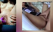 Tattooed skinny teen babe masturbates pussy closeup vibrator solo squirt tease