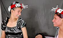 rough doggystyle on redhead gf after blowjob in wet ffm threesome?