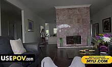 stepmom in lingerie answers stepson's bell for titty fuck and missionary pounding