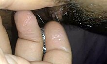 Chubby latina spreads wet big pussy lips teases horny folds closeup dripping