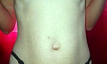 Petite shaved prostitute rubs tiny tits horny in amateur vid