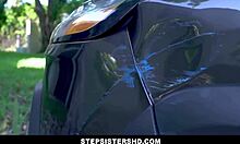 Tiny latina stepsis kitty carrera sucks johnny tattoo's cock after car crash pov