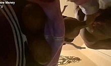 petite ebony teen sloppy bbc head post-shower cumshot