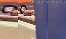 horny dude spies busty madrastra and jerks off on her back unnoticed