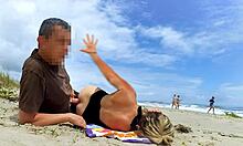 Monster fat dick slams beach milf's ass waking her for rough anal