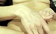 Mature blonde babe oils up for explosive solo lingerie masturbation orgasm!