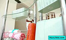 Sexy ebony masseuse chanell heart rubs wet black clit and pussy in steamy shower