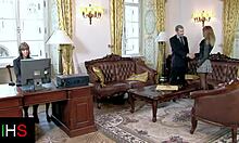 beautiful brunette slut takes old mans cock deep in her tight ass