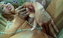 asian ladyboy yanks tranny dick while fingering gaping ass in fishnets bent over