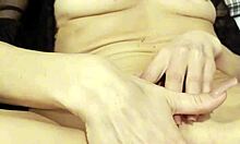 Mature blonde babe oils up for explosive solo lingerie masturbation orgasm!