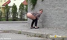 sexy city outdoor pissing bubble butt voyeur hd