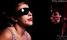 Dare you cheat blind girl with cum taste game?