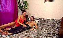 brunette student bends over for doggy creampie quickie pussy fill