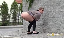 sexy city outdoor pissing bubble butt voyeur hd