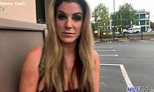 dirty blonde milf bombshell spreads cheeks for horny stud's thick cock plunge