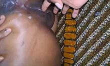 her fat ebony ass gapes from rough bbc creampie